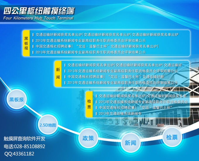 客运站出行服务触摸屏查询软件制作系统